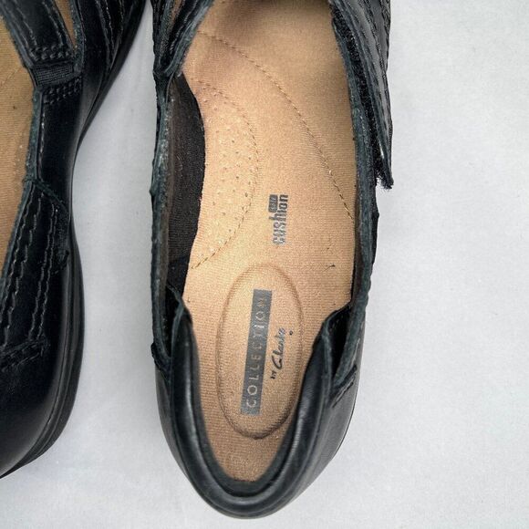 Clarks Women's Size 9.5 Black Leahter Slip On Shoes - Picture 9 of 12